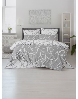 ETEHOMETEX Tek Kişilik Ranforce Pamuklu Lastikli Çarşaflı Nevresim Takımı MIX GRİ 8696474232052